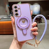 cheap Samsung Cases-Phone Case For Samsung Galaxy S21 FE S21 A14 A34 A53 A33 A23 A13 Back Cover with Wrist Strap Shockproof Retro TPU Plating