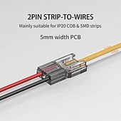 cheap LED Accessories-COB LED Strip Connectors 10 PCS 20 PCS 5mm 8mm 10mm 2-pin LED Strip Connectors LED Tape Connectors Transparent Solderless no Dark Areas Suitable for LED Light Connectors DIY COB/SMD