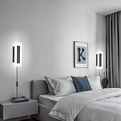 baratos Candeeiros de Parede de interior-Luminária de parede moderna com plugue, à prova d'água, de 30 a 120 cm, em acrílico preto fosco, com LED, para uso externo, cabo de 1,5 m com plugue e abertura para instalação interna. Ideal para sala de estar, banheiro, maquiagem e corredor.