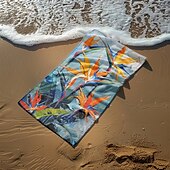 abordables juegos de toallas de playa-Toalla de playa estampada, manta de playa ligera, de secado rápido y sin arena, ideal para viajes, piscina y uso al aire libre.
