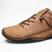 preiswerte Sneaker für Herren-Braune Casual-Sneaker für Herren – vielseitige Schlupfschuhe aus weichem Leder für Komfort im Alltag