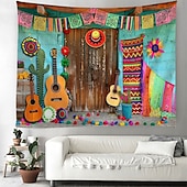cheap Holiday Tapestries-Cinco de Mayo Mexican Hanging Tapestry Wall Art Large Tapestry Mural Decor Photograph Backdrop Blanket Curtain Home Bedroom Living Room Decoration
