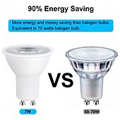 billige Spotlys med LED-10stk 7 W LED-spotpærer 500 lm GU10 GU10 8 LED perler SMD 2835 Mulighet for demping Varm hvit 220 V