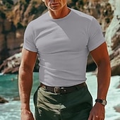 Miesten Puuvillainen T-paita Lyhythihainen Tiukka pyöreä kaula-aukko Kesä Tavallinen Perus Perinteinen Loma Rento / arki Musta Valkoinen Pinkki Top T-paita miehille halpa perus t-paidat-Miesten Puuvillainen T-paita Lyhythihainen Tiukka pyöreä kaula-aukko Kesä Tavallinen Perus Perinteinen Loma Rento / arki Musta Valkoinen Pinkki Top T-paita miehille