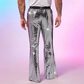 cheap Bottoms-Retro Vintage 1980s Bell Bottom Pants Disco Sequin Bootcut Men&#039;s Halloween Carnival Pride Parade Pride Month Adults&#039; Pants All Seasons