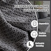 economico COPERTURA PRODURA E COPERCHIO SENZA ARGINE-Set da 2 copribraccioli elasticizzati jacquard geometrici in tinta unita