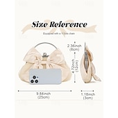 cheap Clutches &amp; Evening Bags-Women&#039;s Satin Bow Evening Clutch Bag – Elegant Pearl Frame Handle Purse for Brides, Weddings, Cocktail Parties and Formal Events Silver Black White