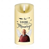 cheap Memorial Gift-Personalized Memorial LED Candle Custom Photo Sympathy Gifts For Loss Of Loved Ones, Elegant Remembrance Light for Home Bedroom Decor, Tribute to Passed Loved Ones