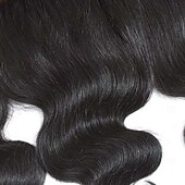 economico Closure e frontal-Frontale in pizzo ondulato peruviano con riga centrale 13x4, 100% capelli umani, colore naturale, capelli remy