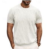 お買い得  メンズカジュアルTシャツ-男性用 Tシャツ 半袖シャツ ティートップ 半袖 クルーネック 夏 平織り ファッション デザイナー ベーシック パッチワーク バケーション ストリート お出かけ ブラック ホワイト メンズトップTシャツ