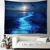 お買い得  オーシャンビーチのタペストリー-風景 海の波 吊るすタペストリー 壁アート 大きなタペストリー 壁画装飾 写真背景 ブランケット カーテン ホーム 寝室 リビングルーム 装飾