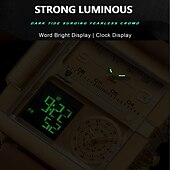 preiswerte Quarz-Uhren-Herren Digitaluhr Quarzuhr Retro Vintage Großes Ziffernblatt Armbanduhr LED-Hintergrundbeleuchtung Chronograph Wasserdicht Echtes Leder Beobachten