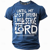 billige Tro T-skjorter-Påske Herre Jesus Kristen T skjorte Kortermet T skjorte 3D-utskrift Crew-hals Skjorte Mote Daglig Designer Fest Gate Avslappet Svart Rød Blå Sommer Vår Alle årstider Klær S M L XL XXL XXXL