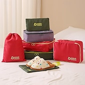 economico deposito bagagli e viaggi-Set di cubi da viaggio a compressione, 7 borse organizer per valigie, borse portaoggetti impermeabili in twill spesso per viaggi, portatili &amp;versatile