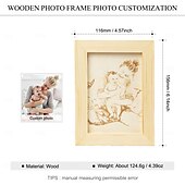 お買い得  女性向け-両親、パートナー、親友、誕生日、記念日、母の日、父の日、バレンタインデーに贈る、パーソナライズされた木製フォトフレームのカスタム彫刻ギフト
