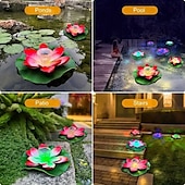 economico Luci subacquee-1 pz luce galleggiante solare per laghetto con loto, luce da giardino per esterni, cortile, foglia di loto, decorazione per laghetto, piscina, illuminazione, luce galleggiante per l&#039;acqua