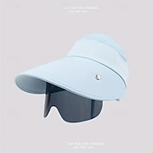 お買い得  帽子-保護マスクと取り外し可能なゴーグル付きのレディース夏用つば広サンハット - UVカットの通気性ポリエステルでハイキング、キャンプ、アウトドアアドベンチャーに最適