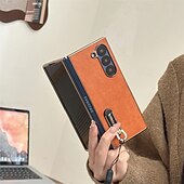 levne Pouzdra pro Samsung-telefon Carcasă Pro Samsung Galaxy Z Fold 6 Z Fold 5 Z Fold 4 Z Fold 3 Zadní kryt s Lanyardem Nárazuvzdorné Retro PC PU kůže
