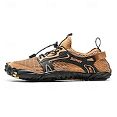 voordelige Herensneakers-Voor heren Sneakers Rivierschoenen Canyoning Casual Dagelijks PU Leder Netstof Ademend Comfortabel Anti-slip Veters Zwart Bruin Groen Zomer Lente