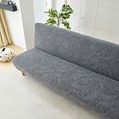 ieftine Futon Sofa Cover-țesătură jacquard husă canapea extensibilă fără brațe huse canapea protector elastic husă bancă