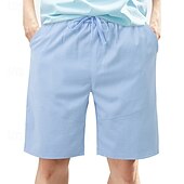 cheap Casual Shorts-Men&#039;s Shorts Summer Shorts Beach Shorts Casual Shorts Pocket Drawstring Elastic Waist Plain Comfort Breathable Short Outdoor Vacation Sport Casual Black White