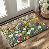 economico Zerbini-Tappeto Decorativo a Fiori Multicolore Tappetino per Cucina Antiscivolo Tappeto a Prova d'Olio Tappeto per Interni Esterni Decorazione per Camera da Letto Bagno Tappeto d'Entrata