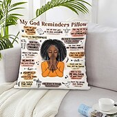 abordables Cadeaux personnalisés-Housse de Coussin Personnalisée Ajoutez votre image Housse de Rappel de Dieu Cadeau Personnalisé Design Photo Image Housse de Coussin Décontractée 1 pièce Sur Mesure
