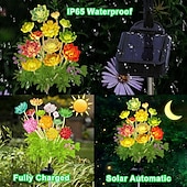 baratos Luzes de paisagem-1 lâmpada de encaixe para simulação solar de suculentas para áreas externas, jardim de pátio, caminho de gramado, lâmpada de paisagem, lâmpada decorativa, presente para entusiastas de jardinagem