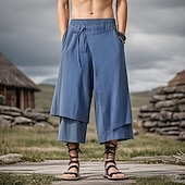 olcso Alsók-Retró Középkori Reneszánsz Nadrágok Széles szárú nadrág Kalóz Jelmez Férfi Vakáció Alkalmi / Napi Ren Faire Felnőttek Nadrágok Tavaszi nyár