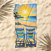 economico set di asciugamani da spiaggia-telo mare stampato, telo mare leggero e anti-sabbia ad asciugatura rapida, ideale per viaggi, piscina e uso all'aperto