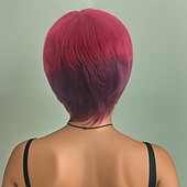 economico Parrucche trendy sintetiche-Parrucca Sintetica Liscio Liscio naturale Asimmetrico Riga Profonda Fatto a macchina Parrucca 10 pollici A1 Capelli Sintetici Per donna Classico Gradiente di colore Capelli Evidenziati / Balayage