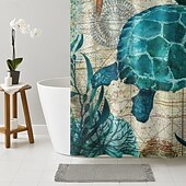 levne Sprchové závěsy-Závěs do sprchy s háčky 180cm*180cm(70&quot;*70&quot;) polyester pratelný voděodolný vzor oceánské krajiny