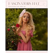 baratos Chapéus e Fascinators-chapéus fascinators para mulheres, elegantes chapéus derby com faixa de cabeça e presilha de cabelo para festa de casamento e noiva