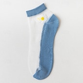 cheap Home Socks-Women Daisy Sheer Socks,Womens Girls Lace Sheer Ankle Sock Thin Mesh Cotton Socks Transparent See Through Tull Low Cut Sock