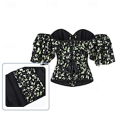 economico corsetto-Rococò Completo Mascherata Corsetto Overbust Cosplay Jacquard Controllo della Pancia Push-Up Jacquard Costume Per donna Reale Mascherata Feste Carnevale di Venezia Adulti Corsetto