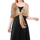 abordables enveloppes d&#039;invité de mariage-Châle élégant de protection solaire sans manches en polyester pour femmes avec couleur unie pour le mariage en été