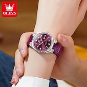 cheap Quartz Watches-OLEVS 5606 Mother's Day Gift for Women's Watch Luxury Original Quartz Watch Waterproof Luminous Diamond Watch Fashion Elegant