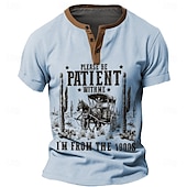 abordables Vintage et rétro-Homme 1900s T-shirt Chemise Henley Manche Courte ancien Designer Rétro Vintage Rue Occasionnel Quotidien Été Printemps Bleu Ciel Gris Argile Kaki Henley T-shirt Henley