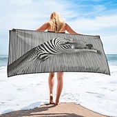 economico set di asciugamani da spiaggia-telo mare stampato, telo mare leggero e anti-sabbia ad asciugatura rapida, ideale per viaggi, piscina e uso all&#039;aperto