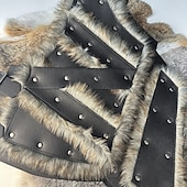 זול שריון-רטרו\וינטאג' ימי הביניים רנסנס כלי נשק ושריון נשף מסכות משמר החזה פיראט לוחם ויקינג שילדמיידן ניטים צבע אחיד תחפושות בגדי ריקוד גברים ויקינג האלווין (ליל כל הקדושים) קרנבל נשף מסכות