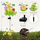 baratos Luzes de paisagem-1 lâmpada de encaixe para simulação solar de suculentas para áreas externas, jardim de pátio, caminho de gramado, lâmpada de paisagem, lâmpada decorativa, presente para entusiastas de jardinagem