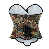 cheap Corset-Rococo Overbust Corset Masquerade Overbust Corset Cosplay Jacquard Tummy Control Push Up Jacquard Fancy Dress Women's Royal Masquerade Party Carnival of Venice Adults' Corset