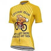 cheap Women&#039;s Jerseys-Women&#039;s Cycling Jersey Graphic Stripes Short Sleeve Bike Tee Tshirt Jersey with 3 Rear Pockets Mountain Bike MTB Quick Dry Anatomic Design Wicking Breathable Sports Pink Blue Orange Clothing Apparel