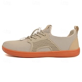 preiswerte Sneaker für Herren-Barfuß-Sneakers aus hellbraunem Strick für Herren – flexibles, bequemes Design mit Schnürverschluss für aktive und lässige Kleidung