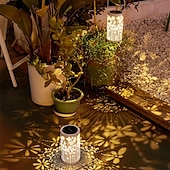 abordables Éclairage paysager-1 lanterne solaire d&#039;extérieur étanche, projection de fleurs et de libellules, éclairage d&#039;ambiance pour jardin, pelouse, paysage
