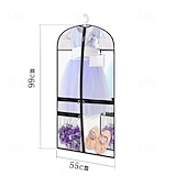 お買い得  衣類バッグとカバー-子供用ダンス衣装用ガーメントバッグ、透明PVC製厚手防水吊り下げ服カバー、アクセサリーポケット付き、クローゼットや競技会用の防塵収納バッグ