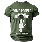 お買い得  メンズおもしろTシャツ-男性用短袖グラフィックティー - 皮肉な「椅子で顔を叩くハイファイブ」ユーモアデザイン