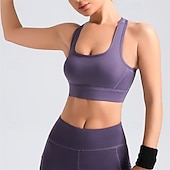 cheap Sports Bras &amp; Vests-Sports Bra Hollow Mesh Back Sports Bra Fitness Yoga Vest Shockproof Yoga Bra Without Steel Ring