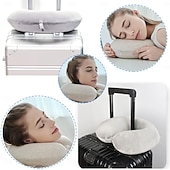 cheap Bedding Accessories-Neck Pillow for Traveling, Upgraded Travel Neck Pillow for Airplane 100% Pure Memory Foam Travel Pillow for Flight Headrest Sleep, Portable Plane Accessories