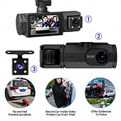 cheap Car DVR-1080P Full HD WIFI Car Dashcam 3 Channel Recording Front Left Right Rear Night Vision Loop Recording 24H Parking Monitor